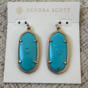 Kendra Scott Turquoise and Gold Statement Elle Earrings
